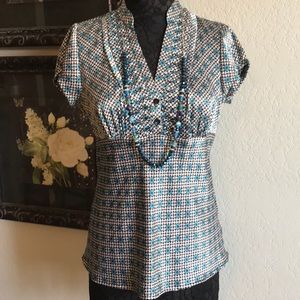 Shiny soft Vneck blouse